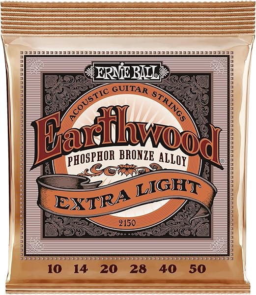 Ernie Ball Earthwood Ekstra Hafif Akustik Gitar Telleri, Fosfor Bronz, Ölçü 10-50
