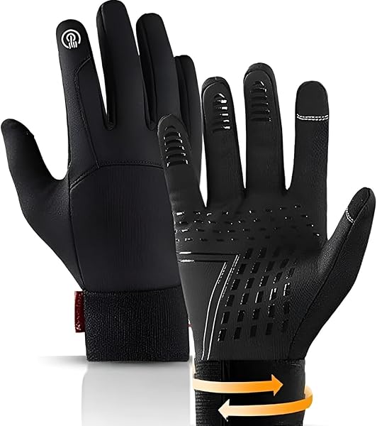 RVK Kyncilor Motosiklet Eldiveni Su ve Rüzgar Geçirmez Kaymaz Polar Ultra Hassas Dokunmatik Ekran Motosiklet Eldivenleri L Be