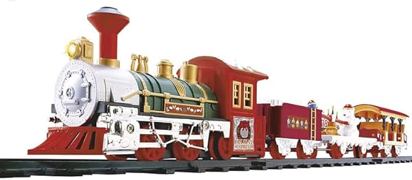 WEB2O Elektrikli Noel treni – ses ve ışık – Noel dekorasyonu tren arabası ve raylı Noel ağacı Noel Baba