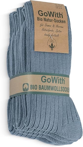 Gowith%100 Doğal Pamuktan Üretilmiş Ön Yıkamalı Dikişsiz Ribana Örgü Bio Naturel Kadın ve Erkek Çorap