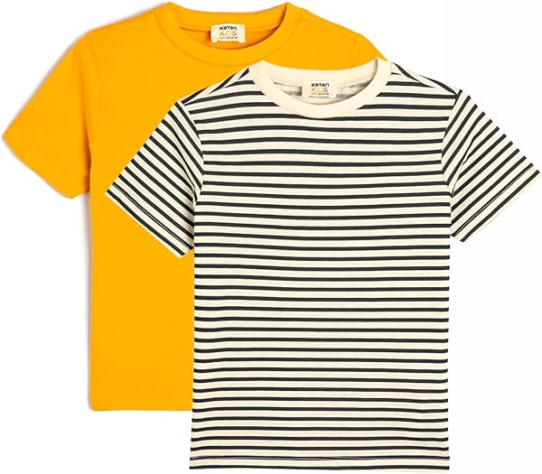 Koton 2'li Bisiklet Yaka Basic Tişört Tişört Erkek çocuk