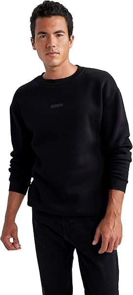 DeFacto Boxy Fit Bisiklet Yaka Baskılı Sweatshirt