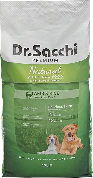 Dr.Sacchi Premium Natural Lamb&Rice Yetişkin Köpek Maması 15 Kg