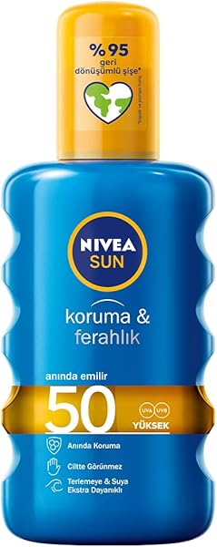 NIVEA Sun SPF 50 Koruma & Ferahlık Transparan Güneş Spreyi (200ml)