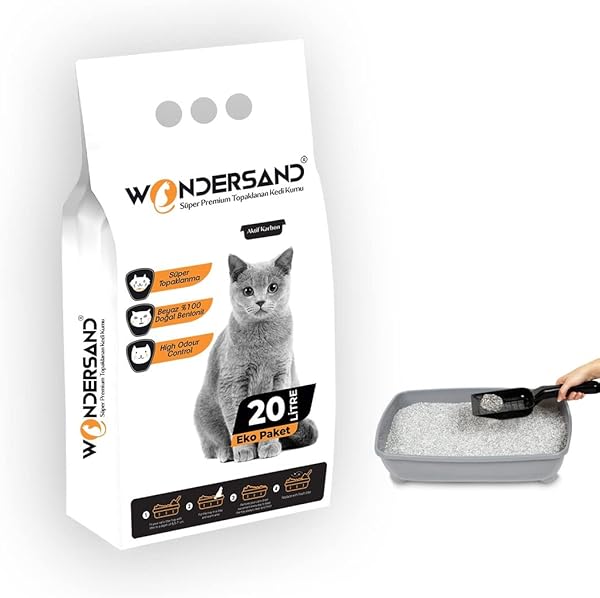 Wondersand 20 Lt İnce Tane Aktif Carbon Kokusuz Süper Topaklanan Premium Kedi Kumu