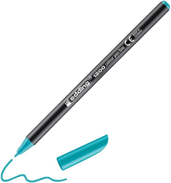 edding 1200 ince uçlu keçeli kalem - turkuaz - 1 kalem - yuvarlak uçlu 1 mm