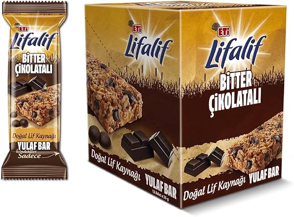 Eti Lifalif Bitter Çikolatalı Yulaf Bar 35 g x 12 Adet
