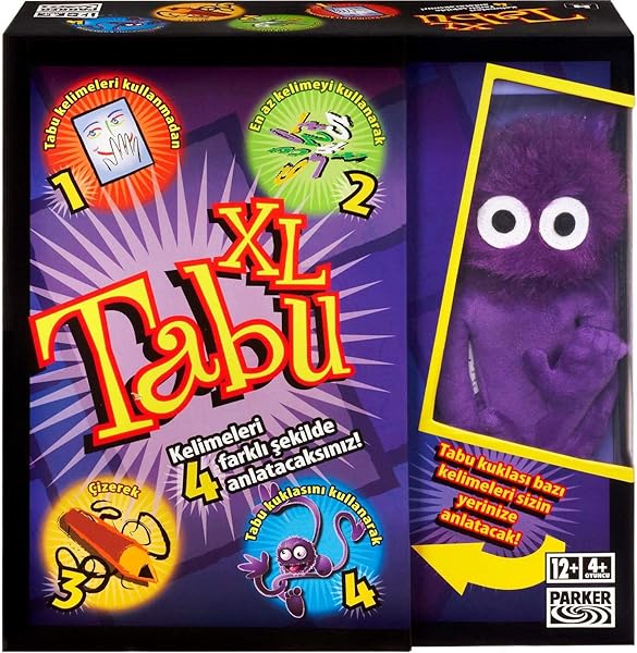 Hasbro Gaming Tabu XL Kutu Oyunu, 4 Farklı Oyun Alternatifi, Klasik Oyunun Yanı Sıra Çizerek, Tabu Kuklasıyla Anlatarak ve En