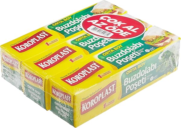 Koroplast 3'lü Çok Al Az Öde Orta Boy 90'lı Buzdolabı Poşeti (3 x 30 Adet)