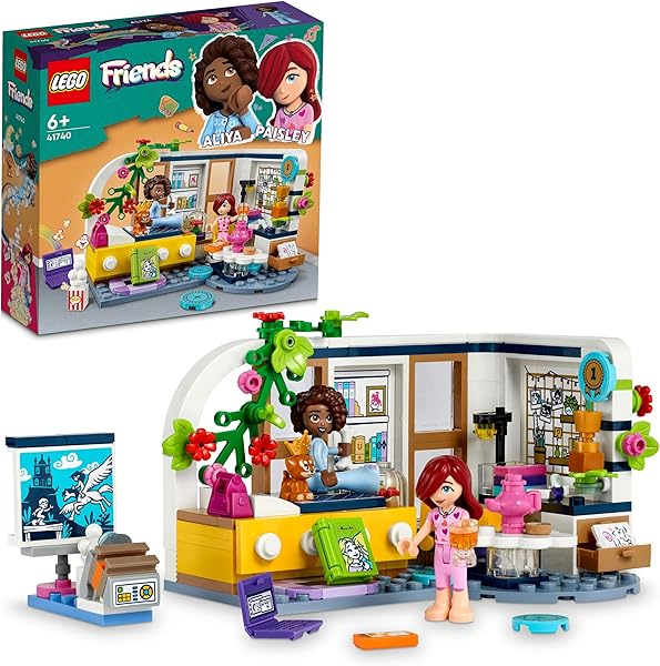 LEGO® Friends Aliya'nın Odası 41740-6 Yaş ve Üzeri Çocuklar için 2 Mini Bebek Karakteri İçeren Yaratıcı Oyuncak Yapım Seti (2