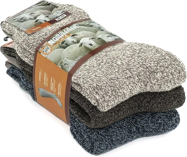 GoWith 3'lü Norveç Tipi Yünlü Kalın Moline Renkli Tam Havlulu Güçlendirilmiş Ön Yıkamalı Kışlık Termal Kadın Çorap Seti 2038