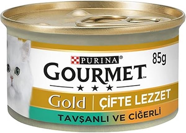 Gourmet Gold Çifte Lezzet Ciğerli&Tavşanlı Yaş Kedi Maması 85 g, Yetişkin Kediler