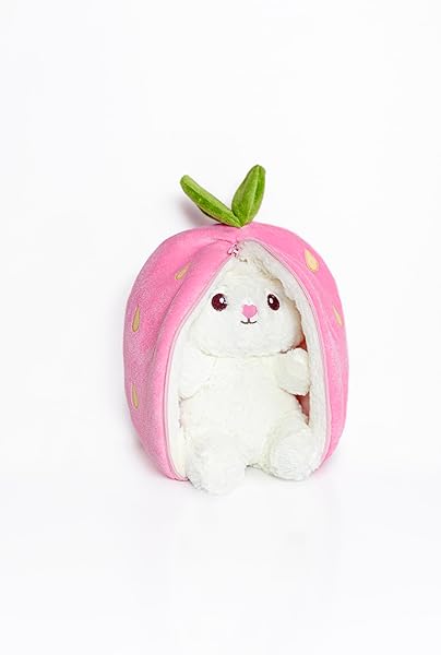 Çilek Yastık Tavşan Pelüş Oyuncak - Pelüş Çilek Tavşan,Çilek Yastık,Doldurulabilir Oyuncak,Çilek Çanta,Büyük Kulaklı Çilek Ta