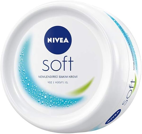 NIVEA Soft Krem, 200 ml, Nemlendirici Bakım Kremi, Yüz, Vücut, El, Jojoba Yağı ve E Vitamini ile Cilt Bakımı, Anında Emilen H