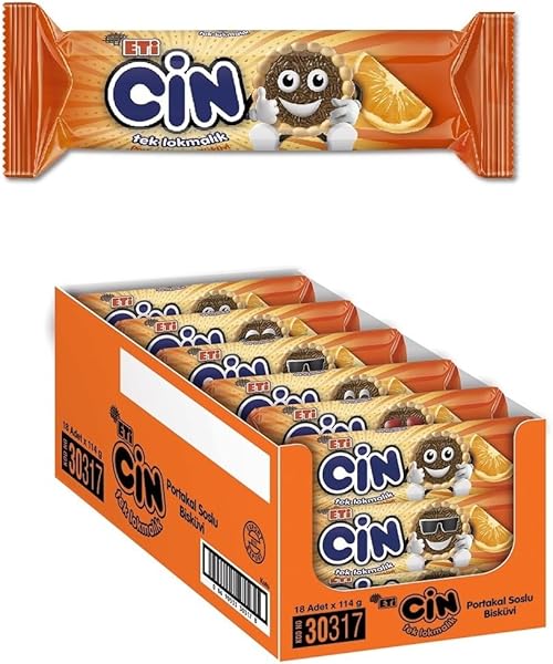 Eti Cin Lokmalık Portakallı Bisküvi 114 g x 18 Adet