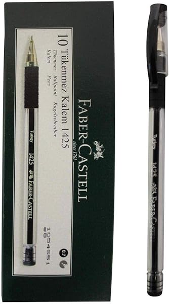 Faber-Castell 1425 İğne Uç Tükenmez, 10'lu, Siyah