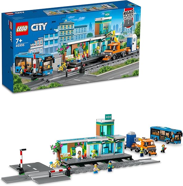 LEGO® City Tren İstasyonu 60335-7 Yaş ve Üzeri Çocuklar için Demiryolu Kamyonu, Otobüs ve Hemzemin Geçit İçeren Oyuncak Yapım