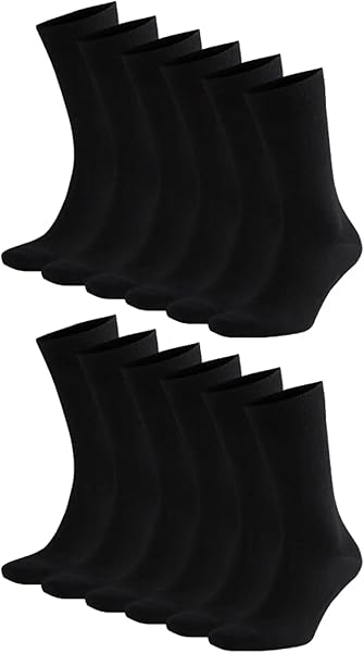 Pamuklu Klasik Düz Siyah Erkek Çorap 12-36'lı Paket