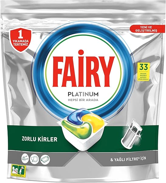 Fairy Platinum Bulaşık Makinesi Deterjanı Kapsülü 33 Yıkama Limon Kokulu