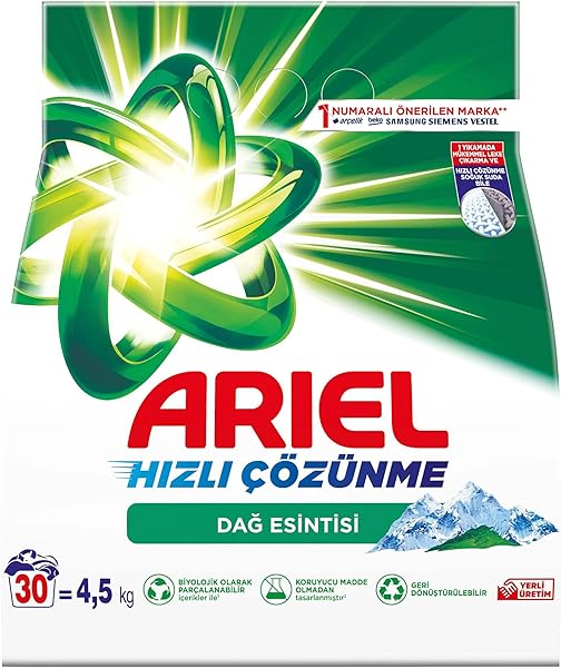 Ariel Dağ Esintisi 4,5 Kg Hızlı Çözünme Toz Çamaşır Deterjanı