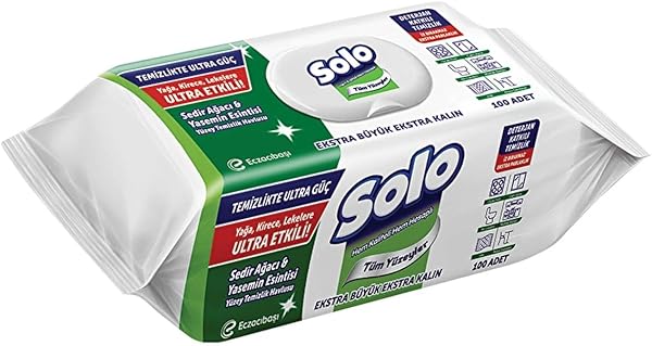 Solo Yüzey Temizleme Mendili Ultra Güç Sedir & Yasemin 1X100