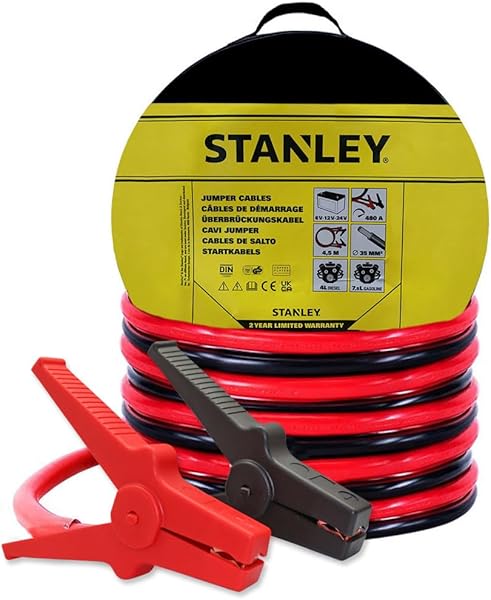 STANLEY SXA16 6V/12V/24V Akü Takviye Kablosu 480 Amper, 4.5Metre 35mm²