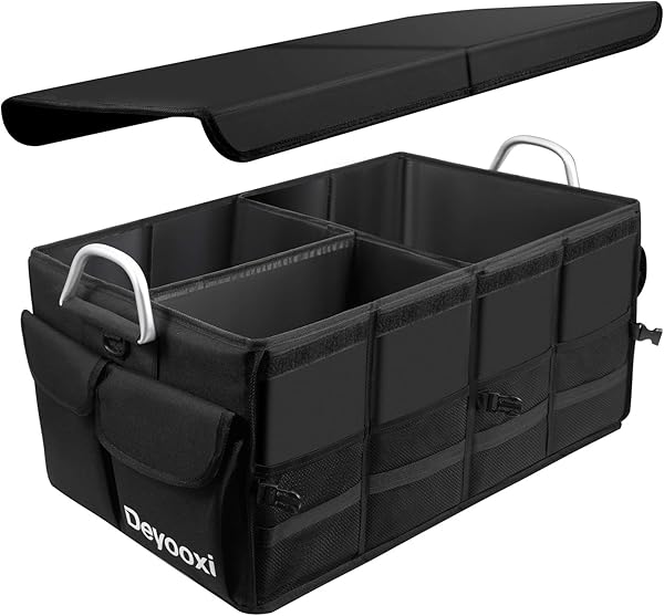 Deyooxi Bagaj düzenleyici, Kapaklı bagaj çantası, katlanabilir, sağlam, araç düzenleyici, bagaj, kaymaz cırt cırtlı, su geçir