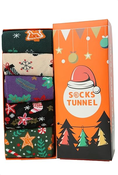 Yılbaşı Desenli Kurabiyeli Renkli Çorap