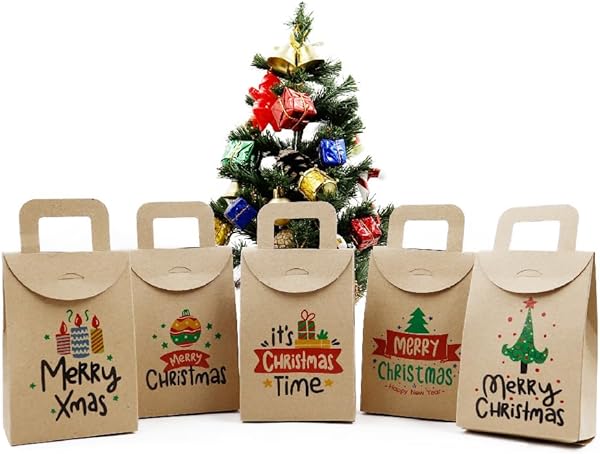 Repro Design 10x15 Yılbaşı Temalı Çanta Model Hediye Kutusu (5'li Set) - Model-3