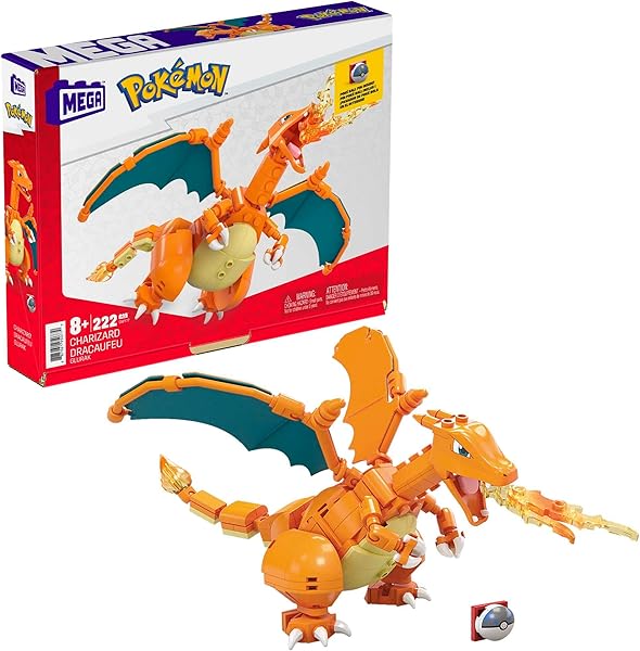 Mega Brands, Mega Pokémon Charizard Figürü, 8 Yaş Ve Üzeri, Gwy77, Mega Pokémon Charizard Figürü, Turuncu