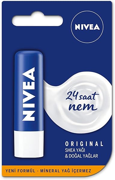 NIVEA Original Care Dudak Bakım Kremi (4,8 gr), 24 Saat Nem, Shea Yağı ve Doğal Yağlar, Gün Boyu Yumuşacık Dudaklar
