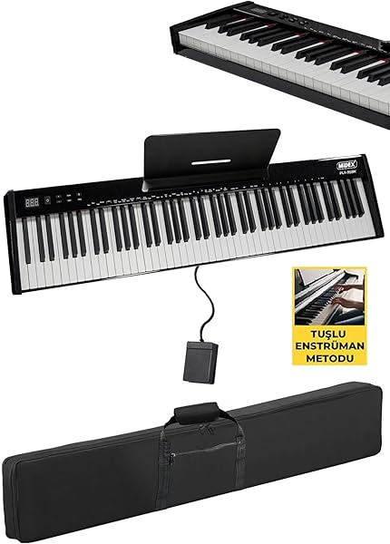 Midex PLX-95BK Taşınabilir Dijital Piyano Tuş Hassasiyetli 88 Tuşlu Bluetooth (Siyah)