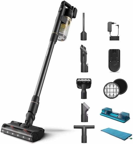 PHILIPS XC7057/01 Aqua Kablosuz Elektrikli Süpürge 7000 Serisi, 80 Dakikaya Kadar Çalıșma Süresi, Islak ve Kuru Kullanım, Der