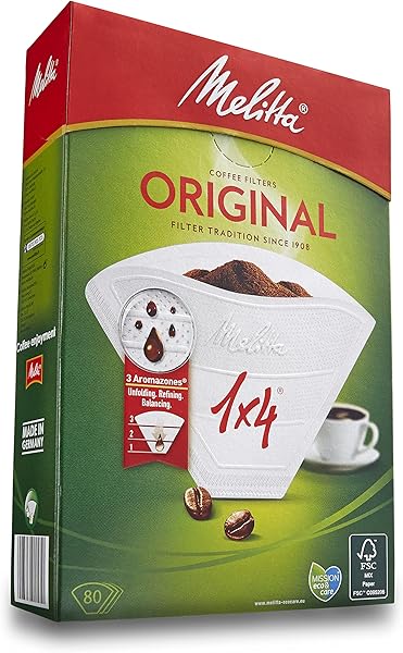 Melitta 200450 Kahve Filtre Kağıdı, 80 Adet, Konik, Beyaz