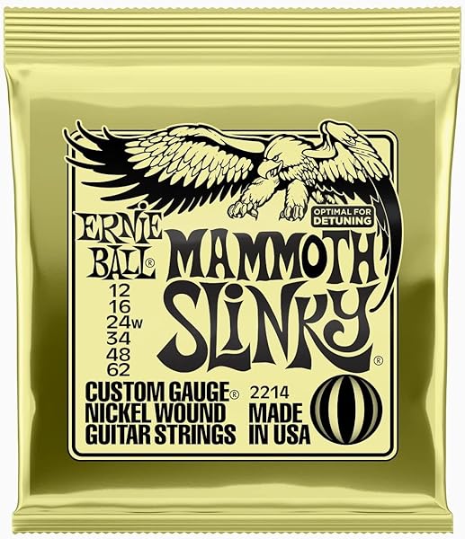Ernie Ball Mammoth Slinky Nickel Wound Electric Guitar Strings - 12-62 Gauge