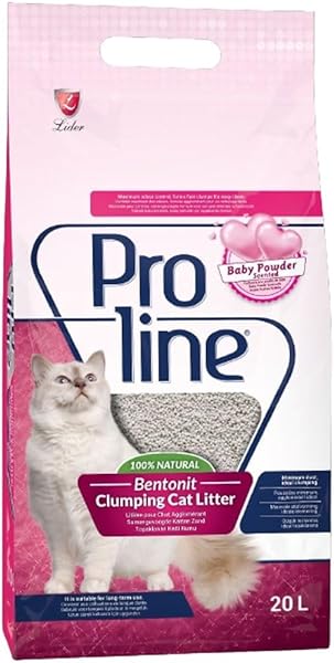 Proline Bebek Pudrası Kokulu Bentonit Kedi Kumu 20 L (Yeni Çuval Ambalajda)