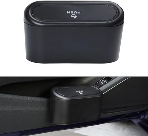 Mega Oto Market Araba Çöp Kutusu Kapaklı Organizer Çöp Kovası Siyah