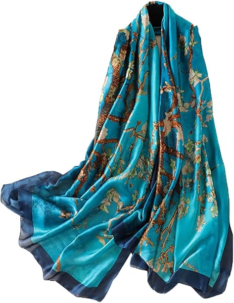 KAVINGKALY Große Seidentücher Damen Schal Edles Seidentuch Haare Groß Lang Halstuch Halstücher Seidenschal Geschenk für Fraue