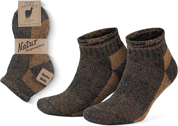 GoWith Unisex Alpaka Yünlü Termal Tam Havlulu Yürüyüş Outdoor Hiking Ayak Bileği Boyu Kısa Patik Çorap 6007