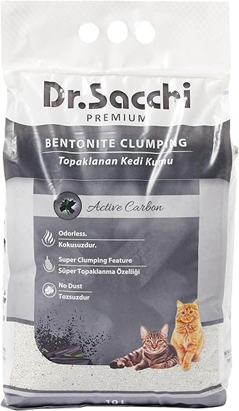 Dr.Sacchi Aktif Karbonlu Bentonit Kedi Kumu 10 Lt