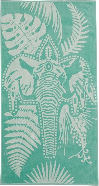 Kadın Fil Desenli Plaj Havlusu, Yeşil (GN1), Standard