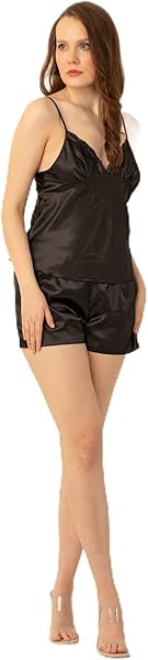 DoReMi Saten Dantelli Ayarlanabilir Askılı Şortlu Takım