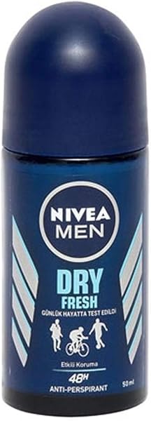NIVEA Men Erkek Roll On Deodorant Dry Fresh 72 Saat Anti-Perspirant Koruma, Ekstra Kuruluk, 50 ml
