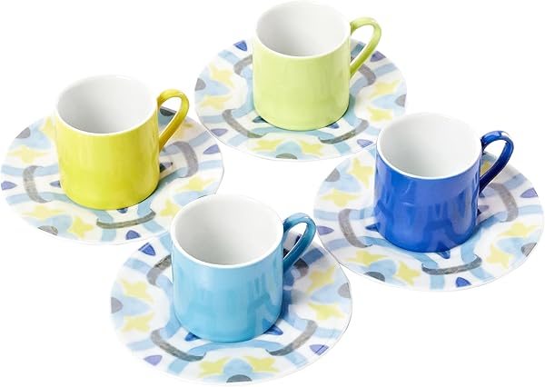 Kütahya Porselen Rüya Desenli 4 Kişilik 8 Parça Kahve Fincan Takımı, 90 ml