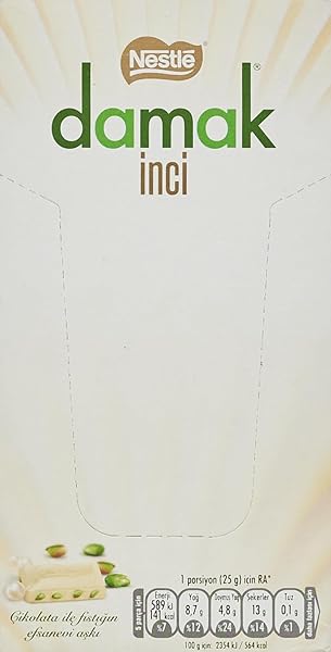 Nestlé Damak Antep Fıstıklı Beyaz Çikolata, Dikdörtgen Çikolata, 70 g x 8 Adet