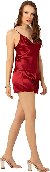 DoReMi Saten Dantelli Ayarlanabilir Askılı Şortlu Takım