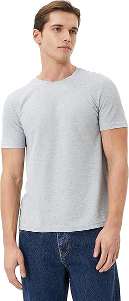 Koton Kısa Kollu Tişört Bisiklet Yaka Dokulu Kısa Kollu Tişört Bisiklet Yaka Dokulu Erkek