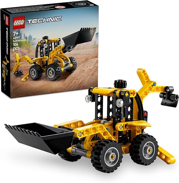 LEGO Technic Kazıcı Yükleyici 42197 – 7 Yaş ve Üzeri Kız ve Erkek Çocukları için Arka Kazıcı, Kepçe ve Dengeleyici İçeren Yap