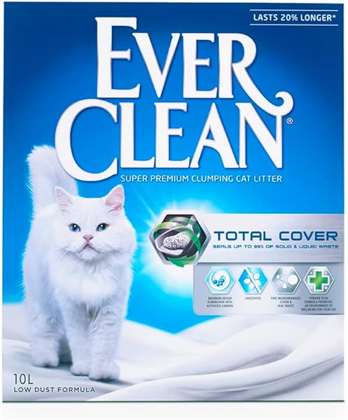 Ever Clean Total Cover Ekstra Güçlü Topaklanan Kedi Kumu, Hijyen Plus Formül, 10 L