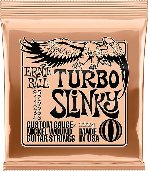 Ernie Ball Turbo Slinky Nickelwound Electric Guitar Strings 9.5-46 Gauge